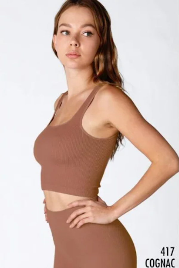 Ribbed Square Neck Crop Top - Best Seller