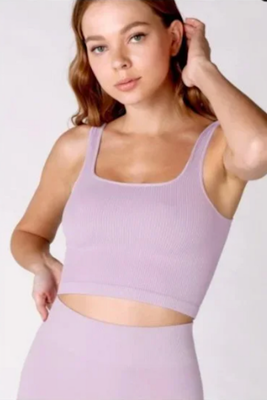 Ribbed Square Neck Crop Top - Best Seller