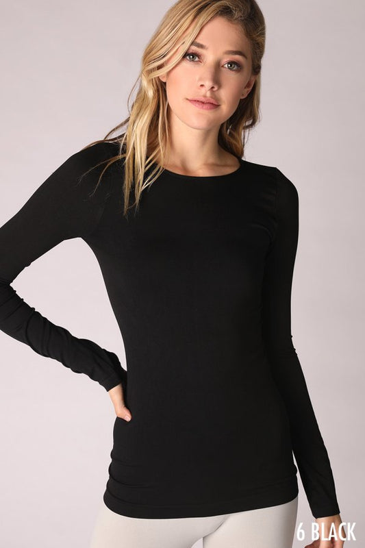 Long Sleeve 4-Way Stretch Crew Neck Top