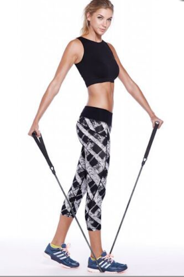 Abstract Active Black and White Capri Leggings