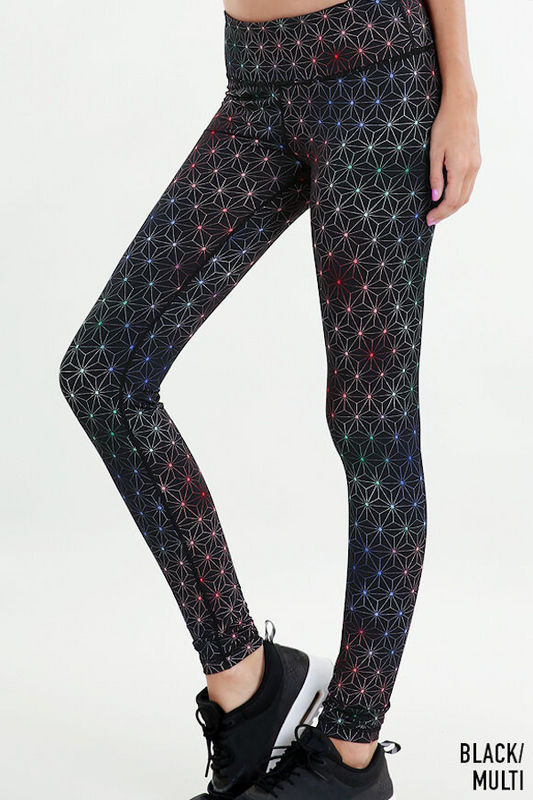 Celestial Print Active Workout Pants