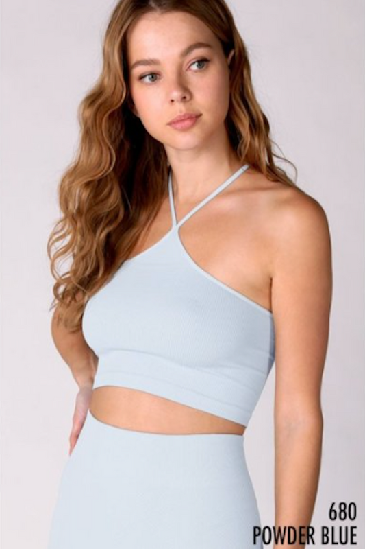 Ribbed Halter Seamless and Stretchy Bralette - Best Seller