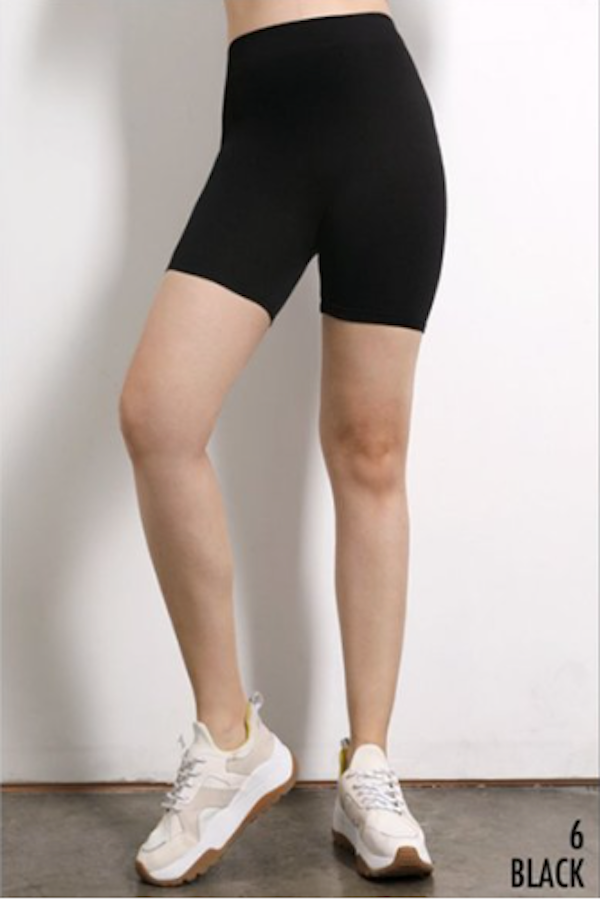 Ribbed Medium Length Seamless Biker Shorts