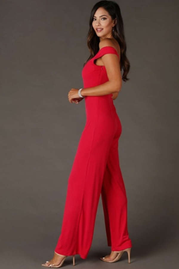 Off Shoulder Wide Leg Jumpsuit